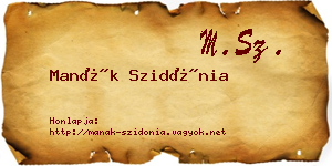 Manák Szidónia névjegykártya
